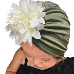 Chiffon Flower Baby Headscarf and Hat