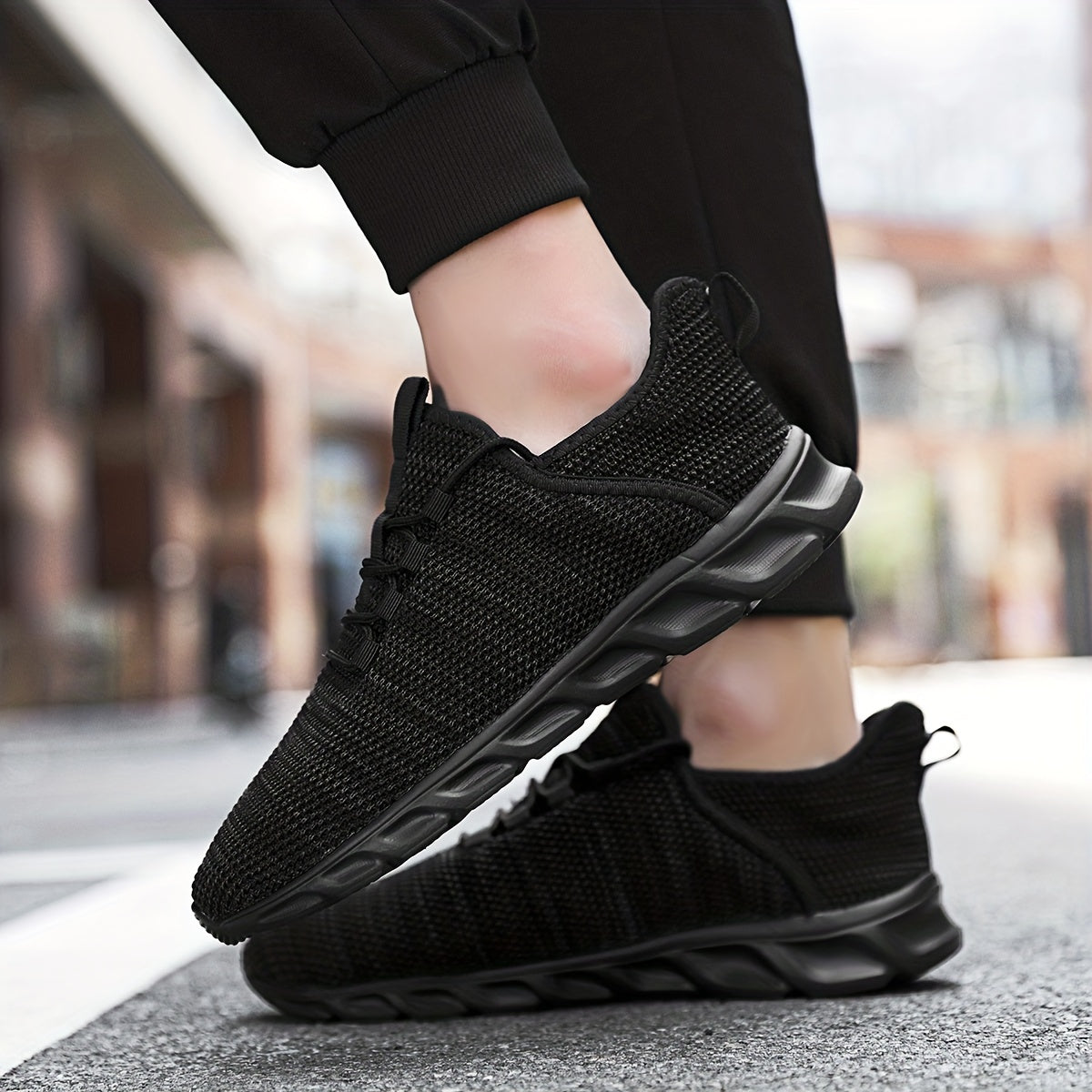 Men's Lace-up Slip-on Sneakers, Odor Resistant Athletic Shoes