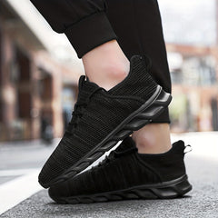 Men's Lace-up Slip-on Sneakers, Odor Resistant Athletic Shoes