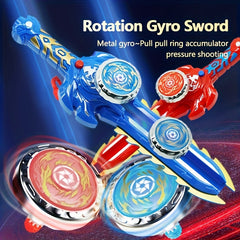 Boys' Toy Sword Alloy Steel Battle Blade with Spinning Head Red Accents