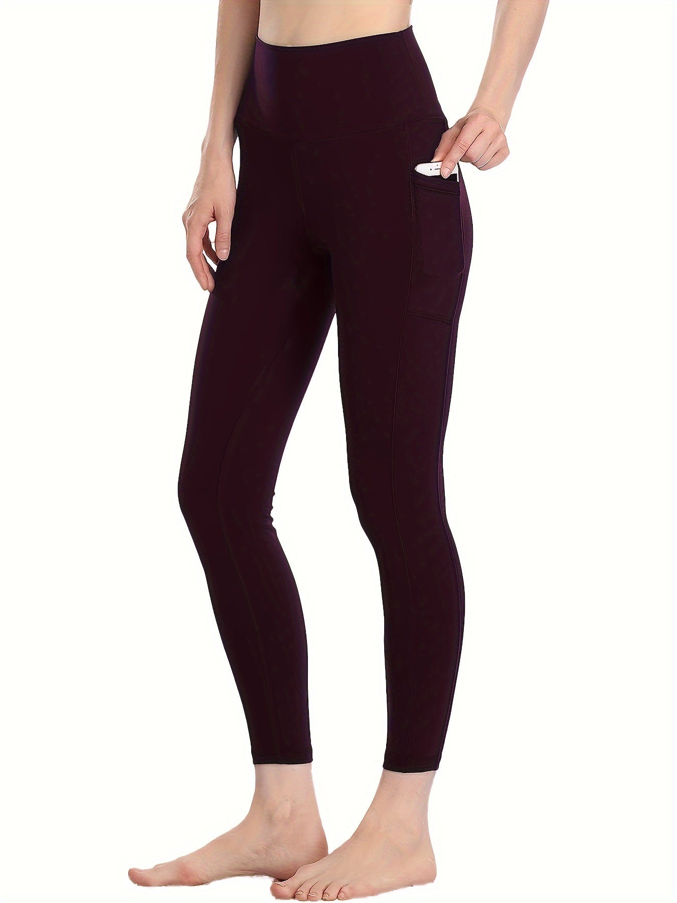 Soft Leggings With Pockets Tummy Control Workout Yoga Running Pants