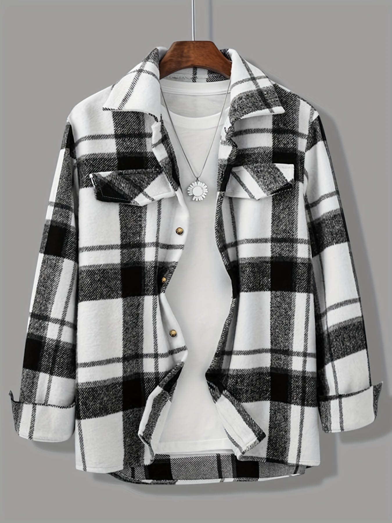 Men's Plaid Button Up Long Sleeve Shirt