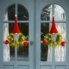 Faceless Old Man Christmas Wreath Door Hanging