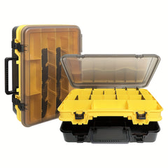 Portable Tool Storage Box with Lid & Handles - Garage Organizer