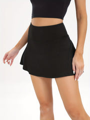 Women's Solid Sports Skorts for Tennis Running and Golf