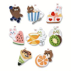 4pcs Animal Dessert Embroidery Stickers Clothes Decoration