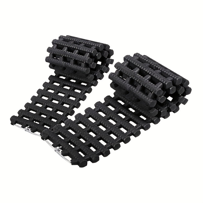 2pcs Car Emergency Traction Mats Portable Car Tire Grip Recovery Track Traction