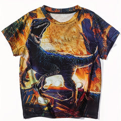 Boy's 3D Dinosaur Print T-shirt Casual Tee for Summer