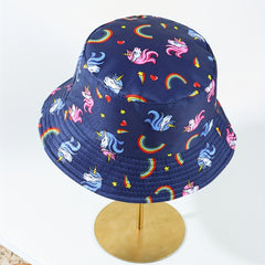 Reversible Rainbow Unicorn Print Bucket Hat