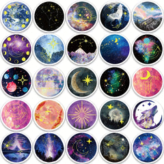 50pcs Moonlight Planet Stickers for Skateboard Laptop Gift Waterproof Graffiti