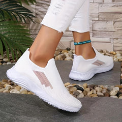 Women's Knit Slip On Sneakers Lightweight Low Top Shoes