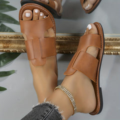 Women's Cutout Slide Sandals Flat Summer Shoes Lightweight Beach Shoes