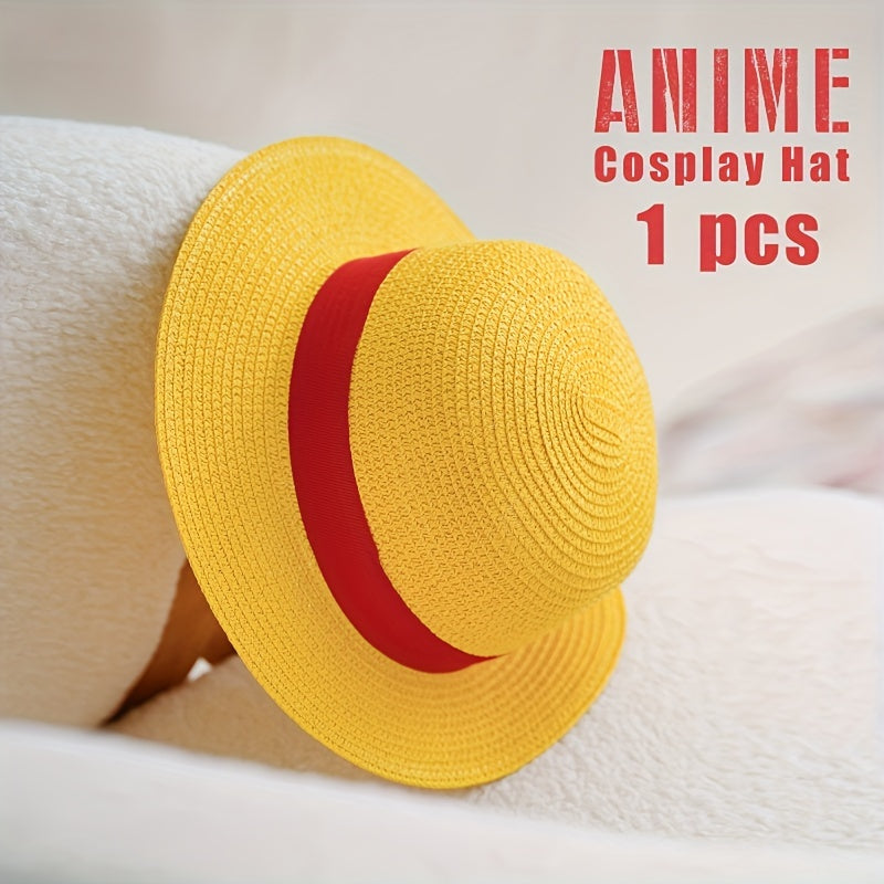 Yellow Straw Hat Summer Cosplay Cap Beach Cap Women Men