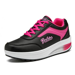 Women's Lightweight Platform Sneakers Lace Up Running Shoes