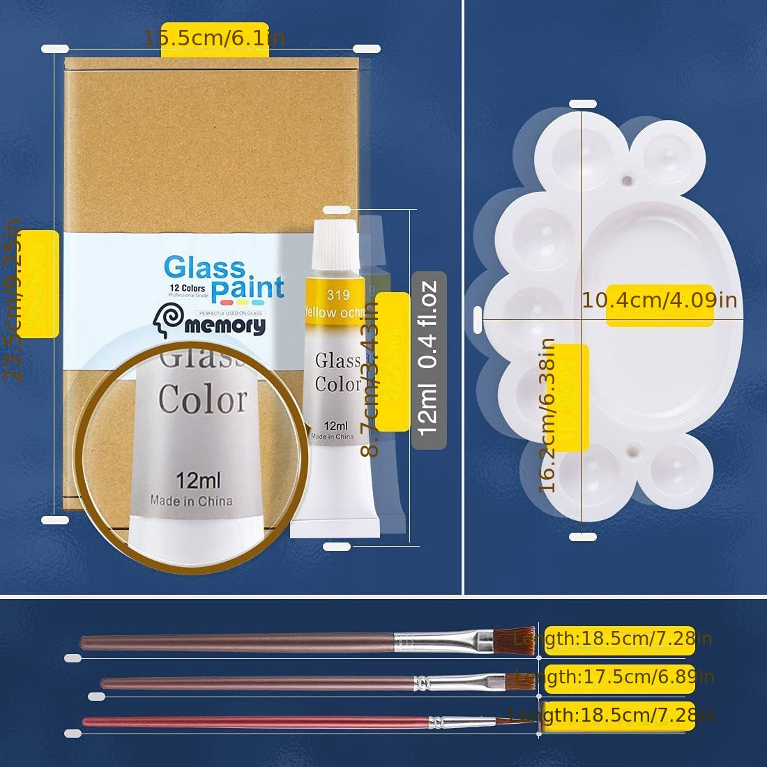 12ml 12 Acrylic Paint Set for Artists & Enthusiasts