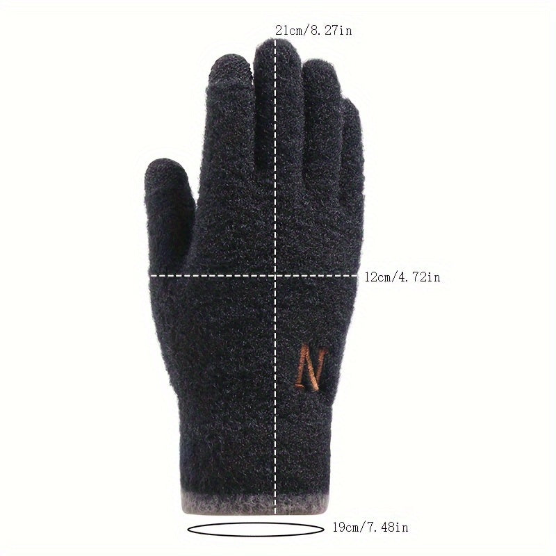 Men's Plush Winter Cycling Gloves Touch Screen Riding Gloves
