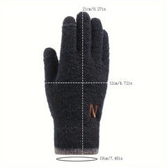 Men's Plush Winter Cycling Gloves Touch Screen Riding Gloves