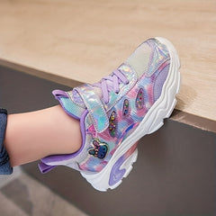 Girl's Hook And Loop Fastener Running Shoes