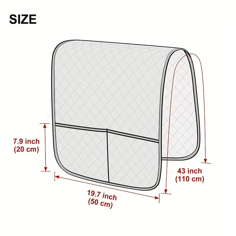 Waterproof Stitching Armrest Cover with Storage Pocket for Sofa Couch
