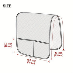 Waterproof Stitching Armrest Cover with Storage Pocket for Sofa Couch
