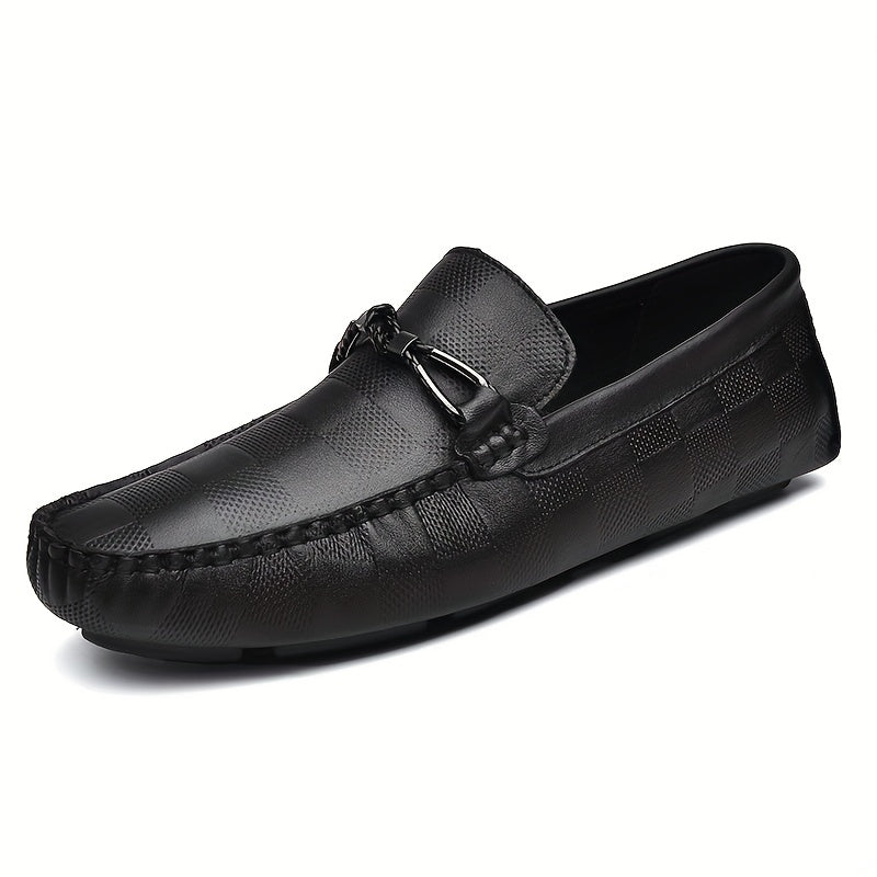 Men's Soft Sole Slip on Loafers with Metallic Decorations