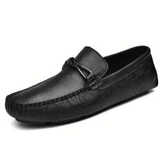 Men's Soft Sole Slip on Loafers with Metallic Decorations