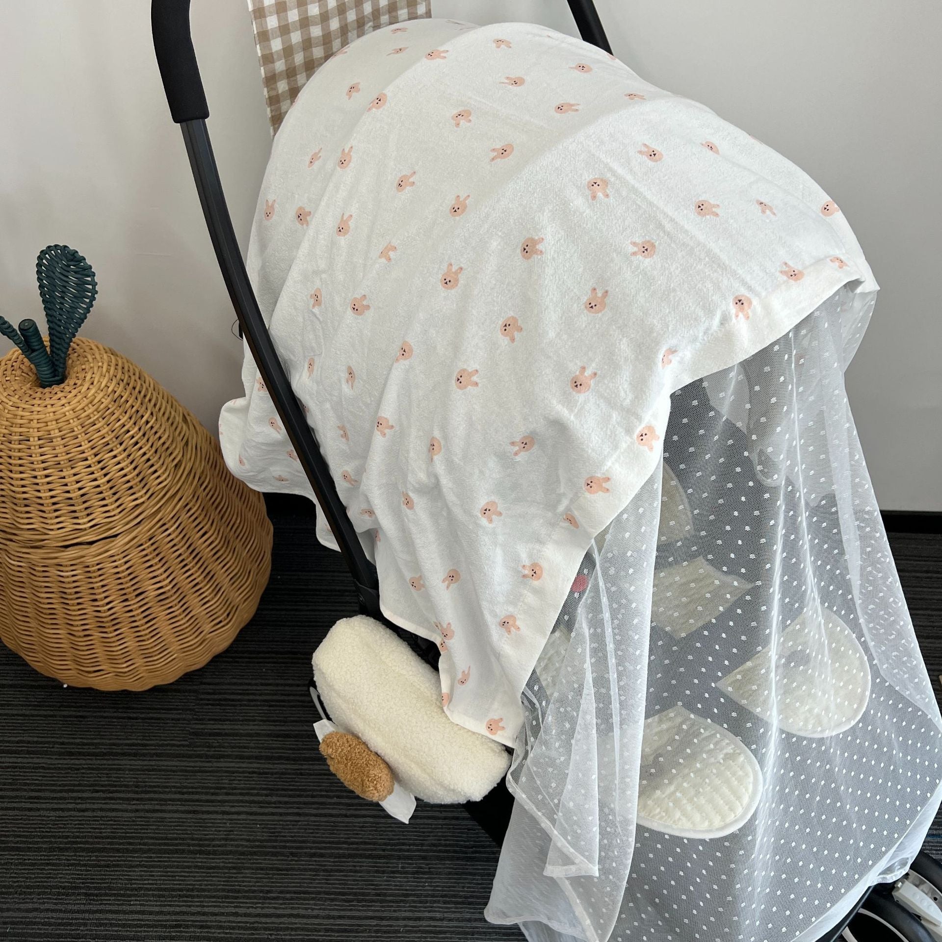 Pink Rabbit Sunscreen Curtain for Baby's Safety & Comfort
