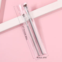 2pcs Flat Bevel Blade Eyeliner Brushes Portable Eye Brushes