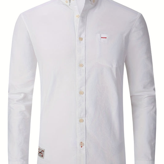 Men's Casual Button Up Long Sleeve Cotton Shirt