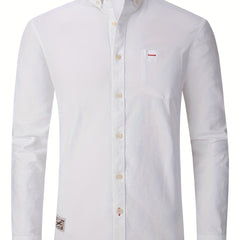 Men's Casual Button Up Long Sleeve Cotton Shirt