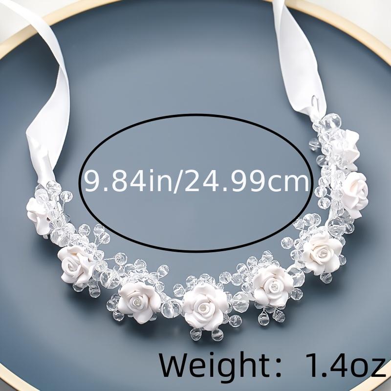 Crystal Flower Headband Tiara For Women Bride Queen Wedding