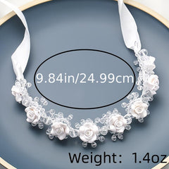 Crystal Flower Headband Tiara For Women Bride Queen Wedding