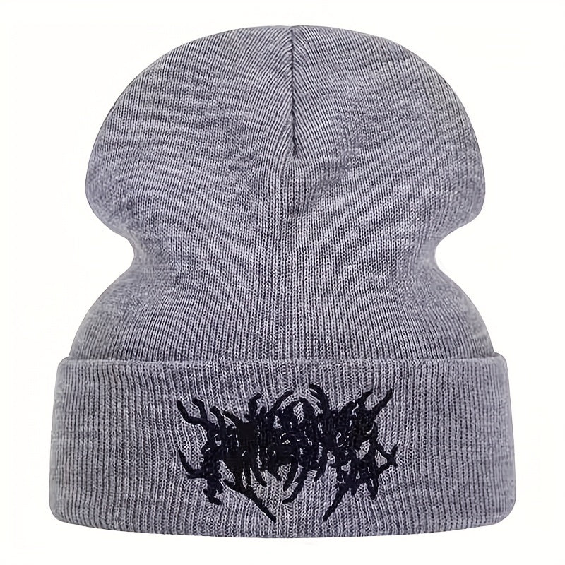 Gothic Style Letter Embroidery Knitted Hat Warm Hat