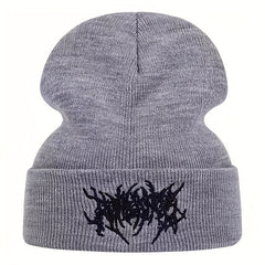 Gothic Style Letter Embroidery Knitted Hat Warm Hat
