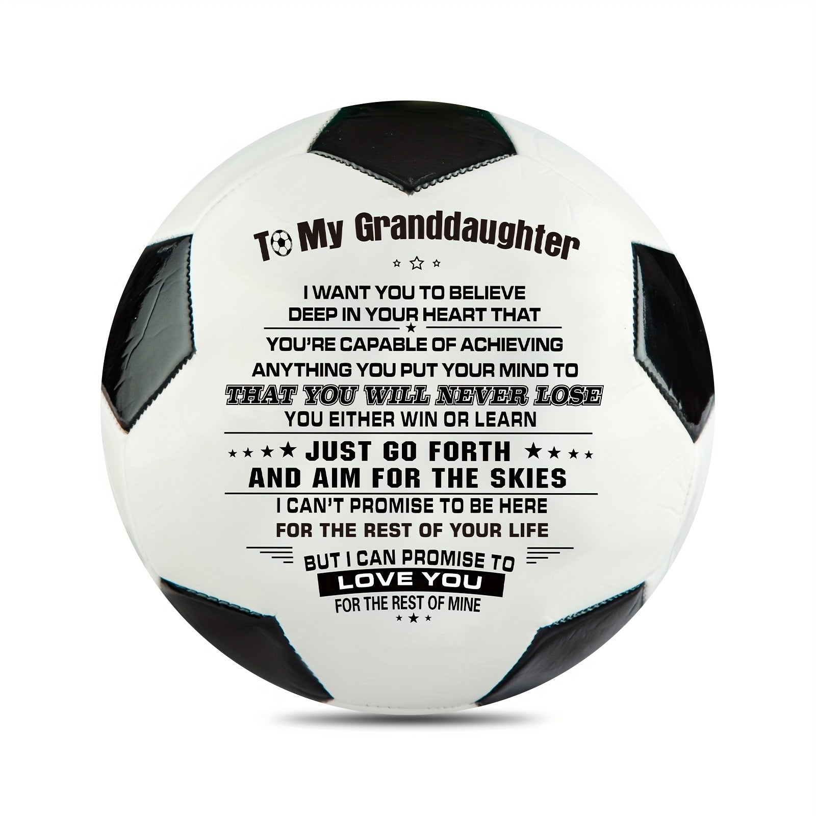 Soccer Ball Football To My Granddaughter Size 5 Anniversary Birthday Wedding Gra