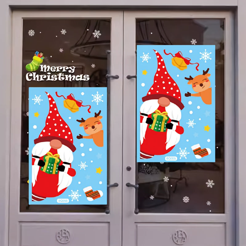 Festive Christmas Window Sticker Easy To Apply Reusable Decoration