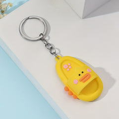 Duck Slipper Keychain Animal Key Ring Purse Bag Backpack Car Key Accessory