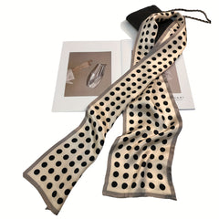 Y2K Silk Polka Dot Scarf Neckerchief Stylish Head Band Hair Tie