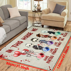 Horror Anime Doormat Non Slip Floor Rug Halloween Bedroom Decor Door Mat