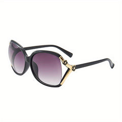 Round Frame Sunglasses Hollow Out Camellia Decor UV400