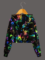 Long Sleeve Hooded Sport Sweatshirt For Women Casual Sports Drawstring Hoodie