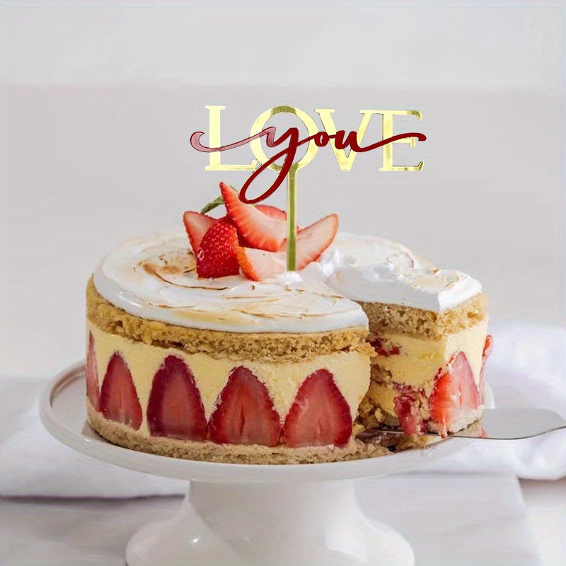 Love You Cake Insert Plate for Birthday Dessert Table