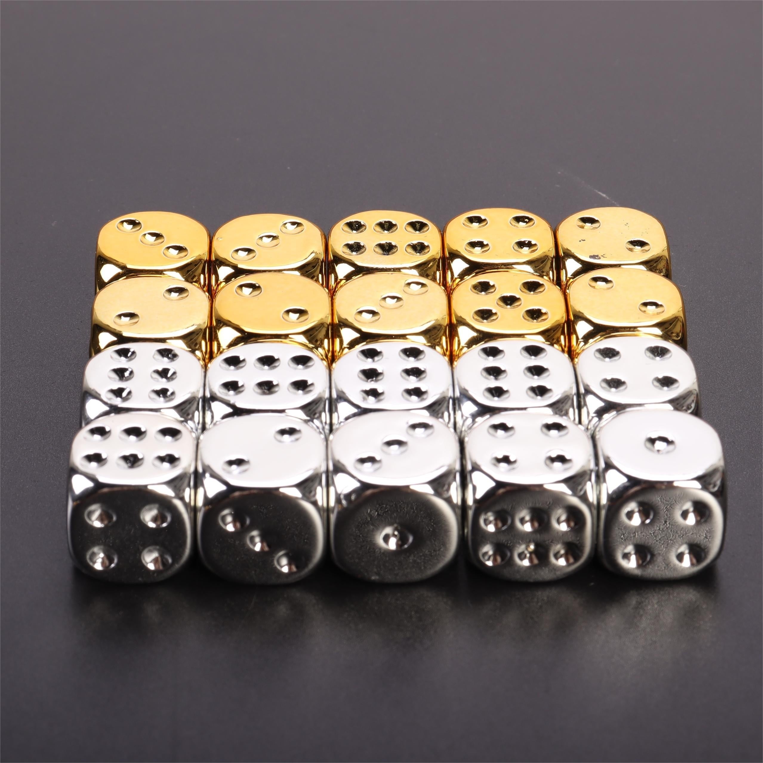 10pcs Metal Acrylic Dice for Family Entertainment Game