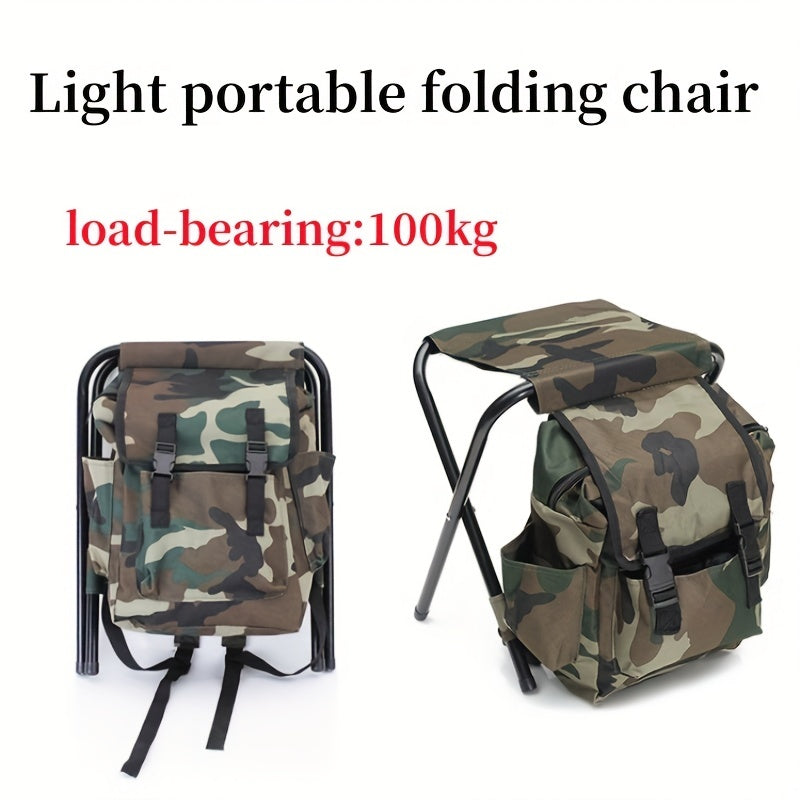 Camouflage Portable Backpack Chair for Outdoor Camping Travel BBQ Sports