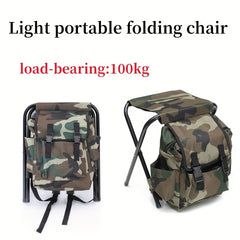 Camouflage Portable Backpack Chair for Outdoor Camping Travel BBQ Sports
