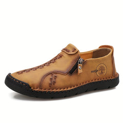 Men's Side Zipper Loafer Shoes Non slip Slip On Spring Summer