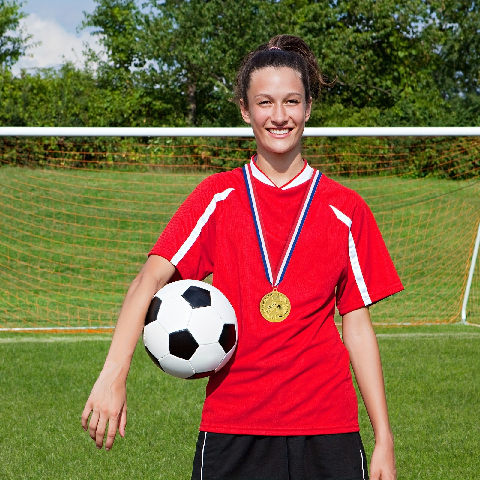 Golden Football Medal 5.08 cm for Soccer Competitions
