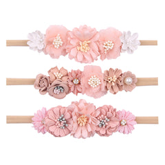 3pcs Decorative Headbands for Newborn Baby Girl