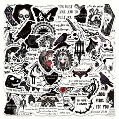 50pcs Gothic Stickers for Laptops Notebooks DIY Projects
