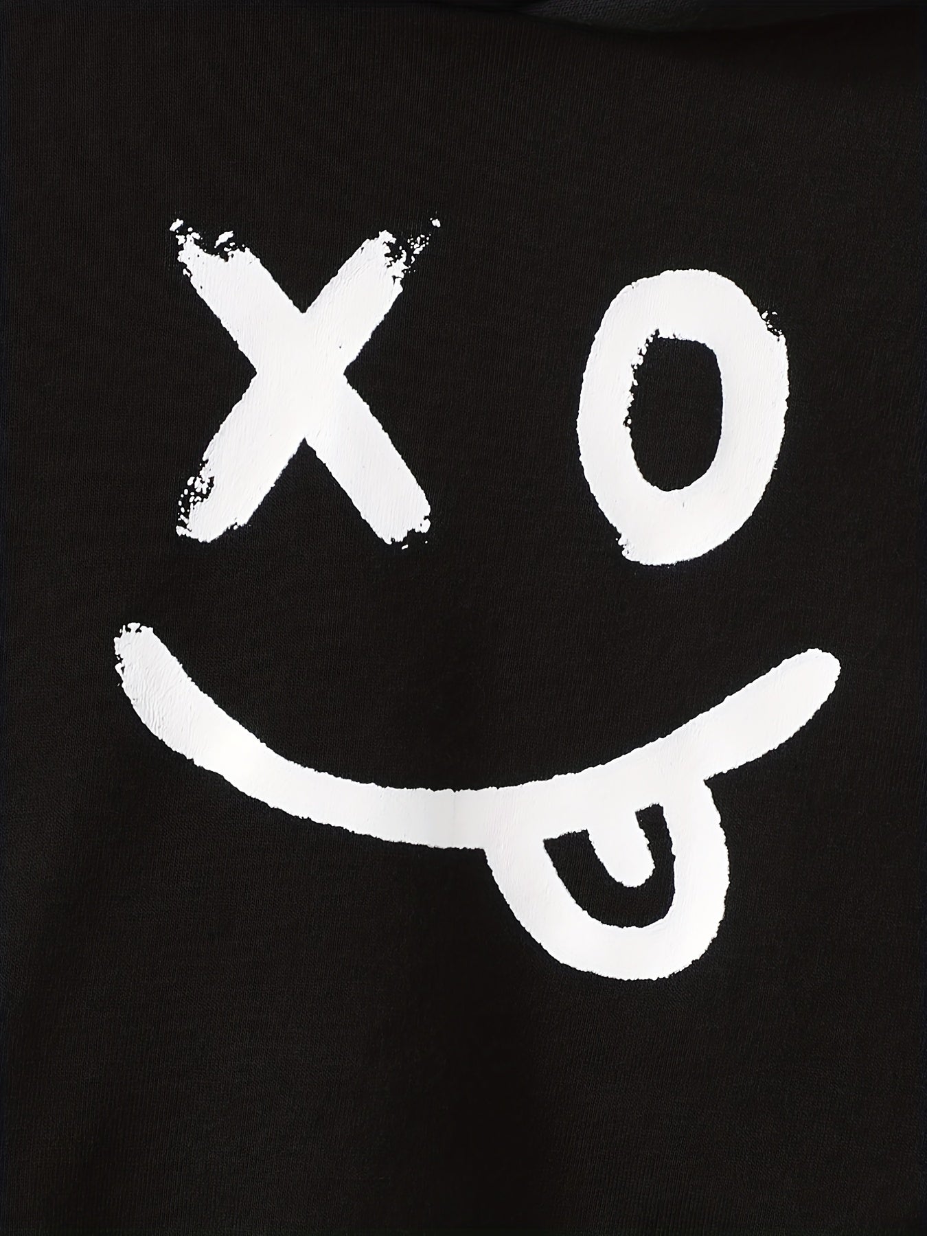 Boy's Cartoon Face 2pcs Hoodie & Sweatpants Set